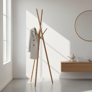 Perchero de madera galardonado con el premio Red Dot – Soporte moderno para ropa imagen 5