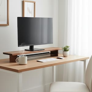 Ergonomic Wood Monitor Riser, Walnut Desk Organizer, Solid Wood Monitor Riser, Maple Wood, walnut riser, monitor stand wood image 15