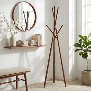 Perchero de madera galardonado con el premio Red Dot – Soporte moderno para ropa imagen 6