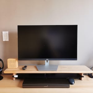 36" Wood Monitor Stand - Monitor Riser, Solid Wood Stand, Desk Shelf, Laptop Stand, Speaker Stand, Desk Accessories, Wooden Stand