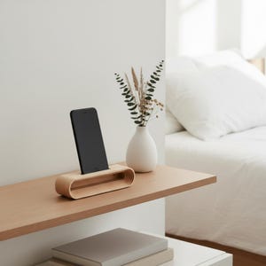 Cell Phone Wood Stand, Natural Sound Amplifier, Personalized Cell Phone Holder, Desk Phone Stand, iPhone stand, Smartphone Stand image 3