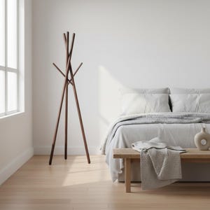 Red Dot Award Wooden Coat Rack, standing coat rack, modern coat rack, wooden clothes stand, entryway coat stand, minimalist coat rack image 10