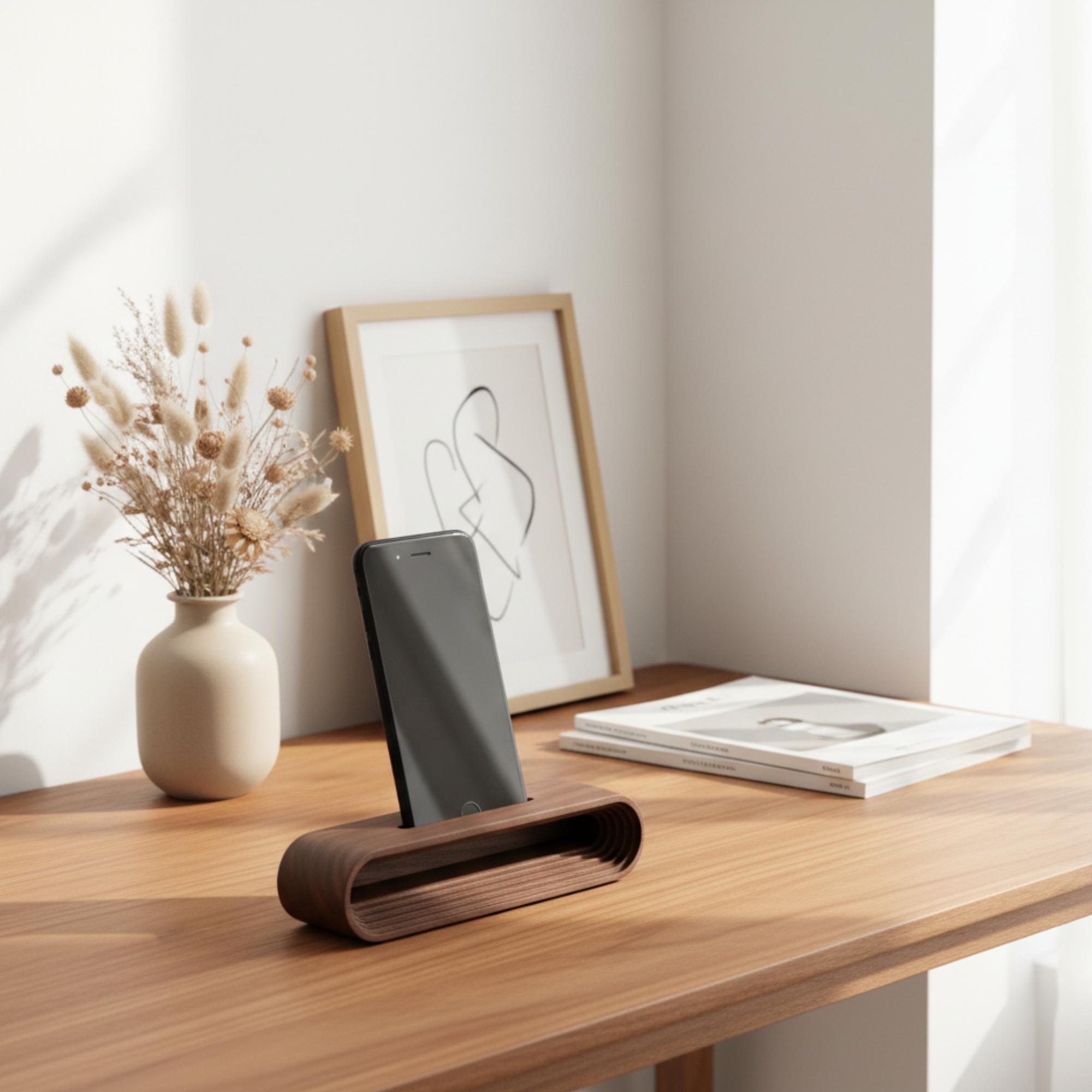 Cell Phone Wood Stand, Natural Sound Amplifier, Personalized Cell Phone Holder, Desk Phone Stand, iphone stand, Smartphone Stand
