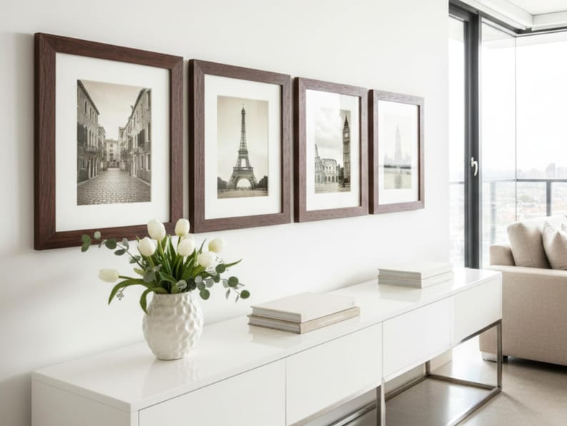 Solid Wood Gallery Wall Frame Set, Modern Home Decor - Etsy