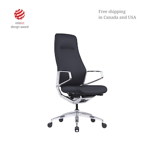 Premium Leather Office Chair, Red Dot Design Award Winner, Ergonomic Computer Chair, Minimalistic Chair, Designer Desk Chair, Working Chair