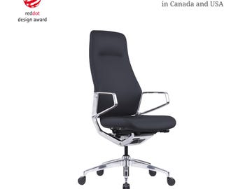 Ergonomic Leather Office Chair: Red Dot Award Winner, Minimalist