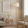 Modern Beech Wood Floor Lamp: Minimalist Scandinavian Lighting