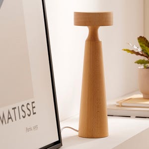 Solid Beech Wood LED Table Lamp, desk lamp, Small Bedside Lamp, Table Lamp Desk Lamp, handmade table lamp, Decorative Lamp