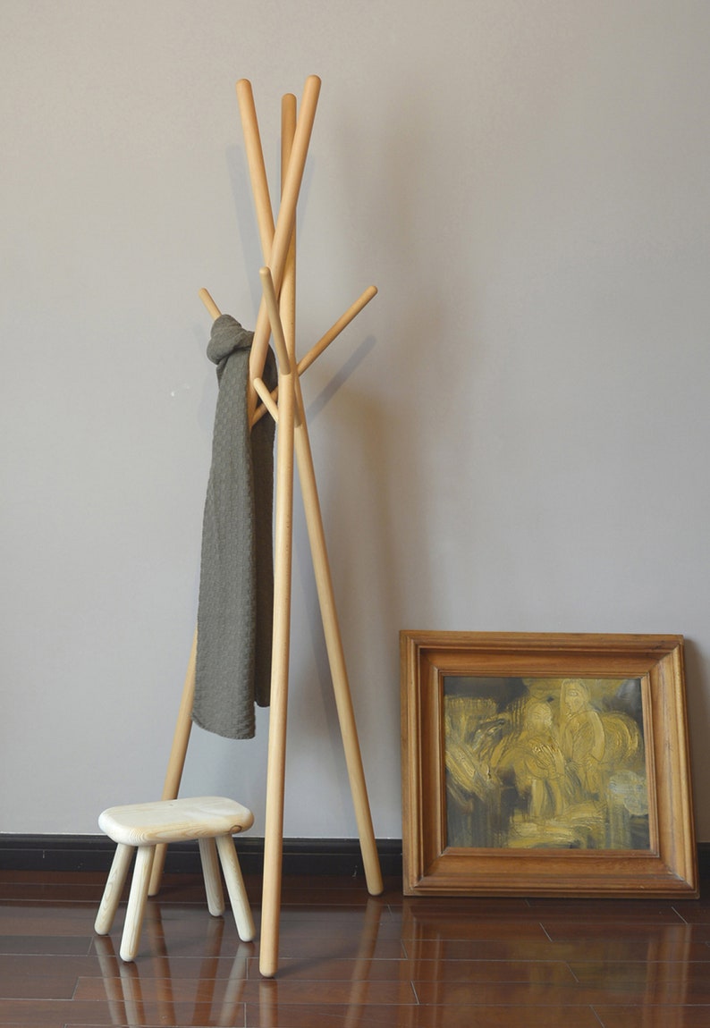 Wooden Coat Rack Stand, Coat Hanger, Clothing Rack, Garment Rack, Clothes Stand, Dress Stand, Handcrafted Furniture, Housewarming Gifts image 6