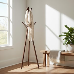 Perchero de madera galardonado con el premio Red Dot – Soporte moderno para ropa imagen 14