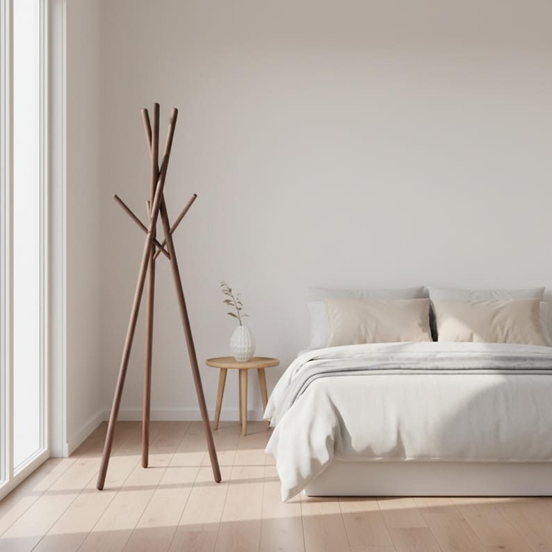 Perchero de madera galardonado con el premio Red Dot – Soporte moderno para ropa imagen 11