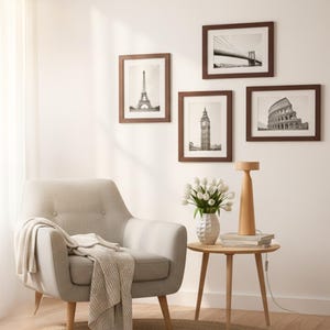 Solid Wood Gallery Wall Frame Set, Modern Home Decor - Etsy