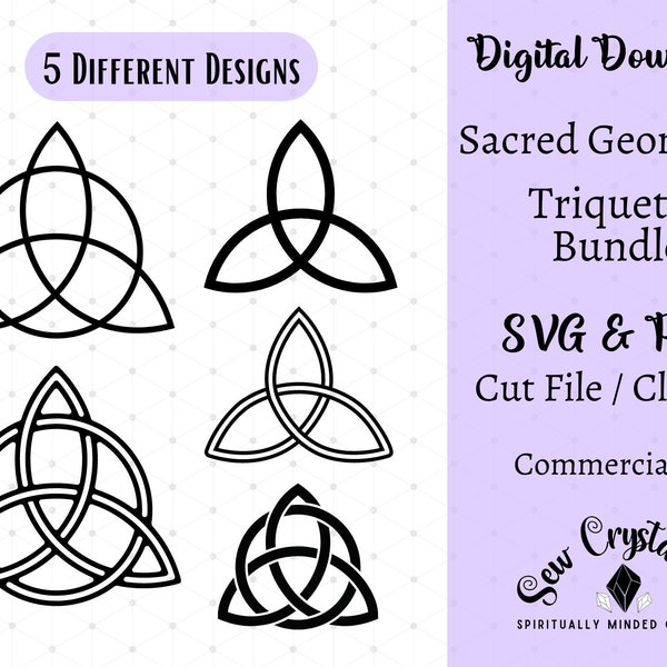 Triquetra SVG, Celtic Knot Bundle, Sacred Geometry SVG, Holy Trinity PNG, Clipart, Triquetra Design, Cricut Cut File, Laser Cut File