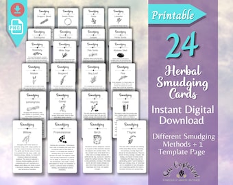 Printable Herbal Smudging Card Descriptions