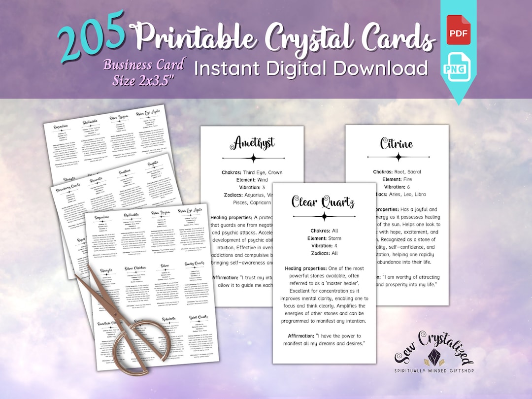 Printable Crystal Card Descriptions - Etsy