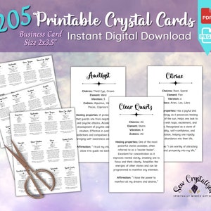 Druckbare Crystal Card Beschreibungen