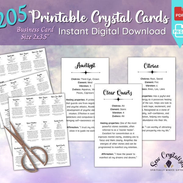 Printable Crystal Cards Etsy