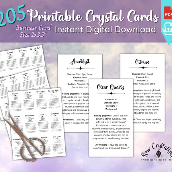 Printable Crystal Card Descriptions