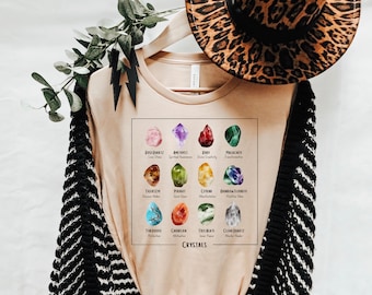 Edelstenen Betekenissen Crystal Graphic T-Shirt, Crystal Lovers, Crystal T-shirt Gift, Spirituele & Metafysische Kristallen, Geologie rock collector