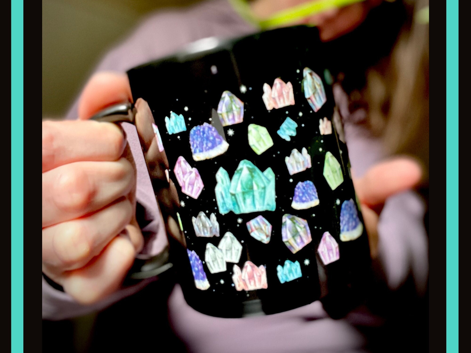 CRYSTAL DREAMS GEODE Mug, Quartz Coffee Cup, Tea Mug, Kaleidoscope Colors  Design, Coffee Mug, Latte Mug, Glam Girl Mug, Hippie Boho Mug 