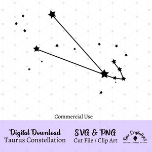 TaurusConstellation SVG gesneden bestand, Taurus sterrenbeeld illustraties, Taurus sterrenbeeld PNG, Taurus sterrenbeeld Vector