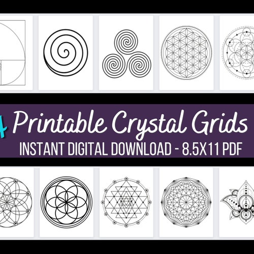 Crystal Grids Digital Download. 34 Printable Crystal Grid. - Etsy