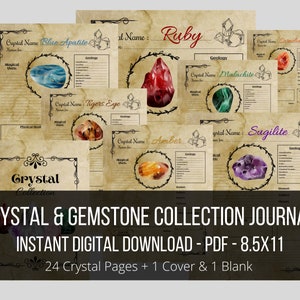 Digital Download. Crystal Collectors Template Page PDF. Grimoire Pages. Book of Shadows Pages for Crystal Magic. Crystal Study Template