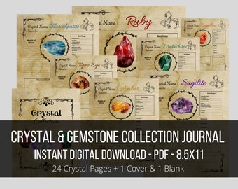 Digital Download. Crystal Collectors Template Page PDF. Grimoire Pages. Book of Shadows Pages for Crystal Magic. Crystal Study Template
