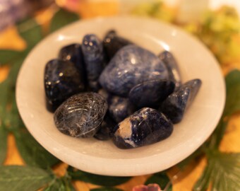 Sodalite Tumbles, Sodalite crystal stones, crystals for grids, Reiki, Meditation crystals