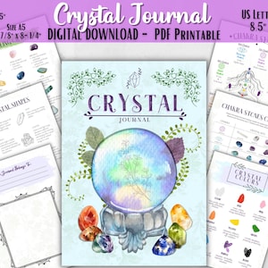 Crystal Journal, Digital Good Notes Crystal Journal, Grimoire Crystal Guide, Digital Grimoire Crystal Pages, A4, A5, US Letter