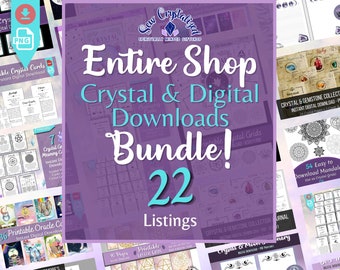 Entire Shop Crystal Cards, Crystal Grids, Crystal Journals, Stationary, Oracle Cards, Digital Downloads Bundle