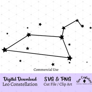 Leo sterrenbeeld SVG gesneden bestand, Leo Zodiac sterrenbeeld illustraties, Leo sterrenbeeld PNG, Leo sterrenbeeld Vector