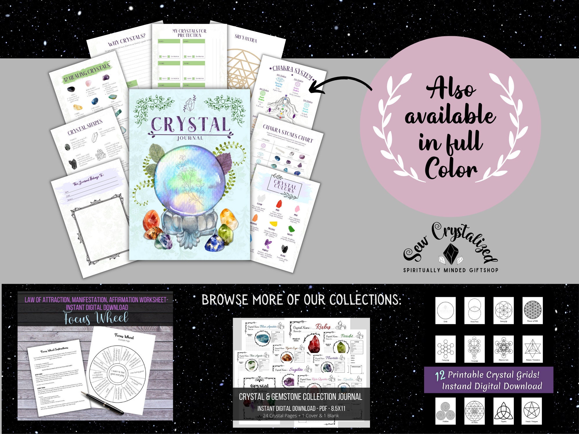 Crystal Journal, Digital Crystal Journal, Healing Crystal Journal ...
