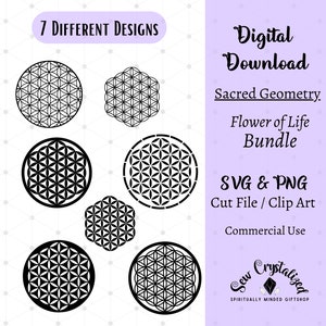 Flower of Life SVG, Sacred Geometry, Flower of Life Bundle, Flower of Life Clipart, Flower of Life Cut File, Sacred Geometry Clip art & PNG