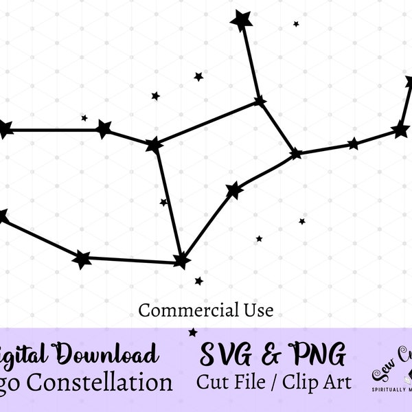 Virgo Constellation SVG Cut File, Virgo Zodiac Constellation Clip Art, Virgo Constellation PNG, Virgo Constellation Vector