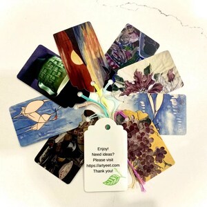 Mots clés. cartes à messages. Objets de collection. Un ensemble pour 10 cartes.