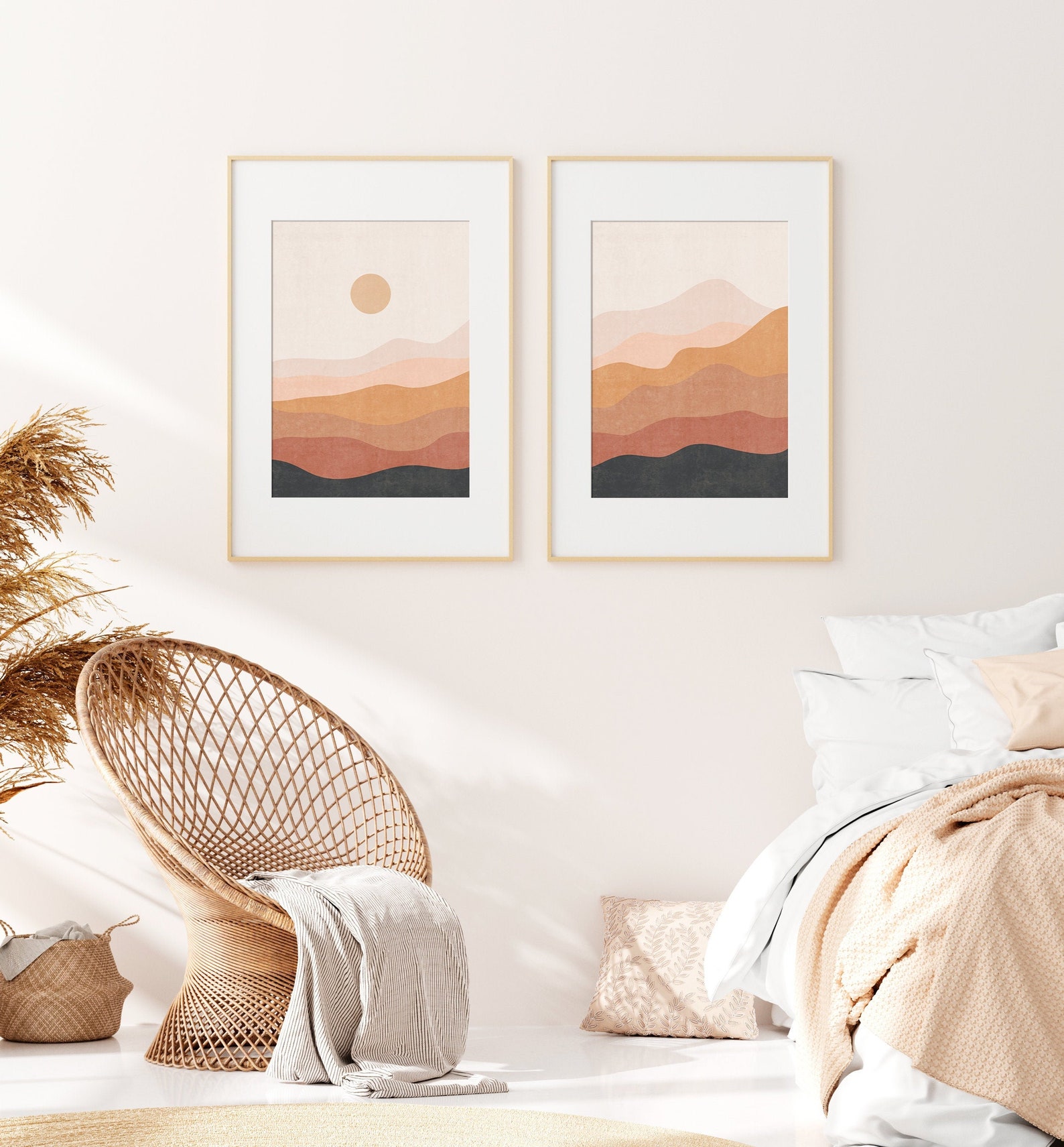 Printable Wall Art Set of 2 Prints Boho Wall Art Print Boho Etsy