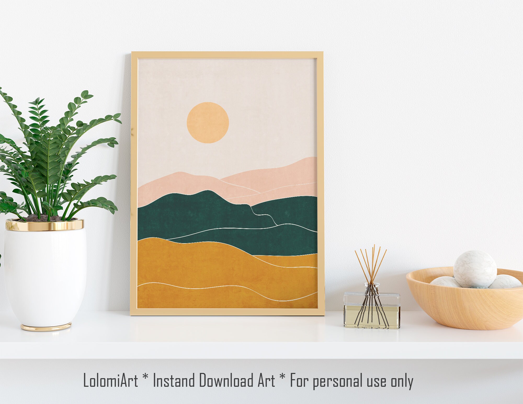 Boho mountain wall art landscape print mountains decor boho Etsy