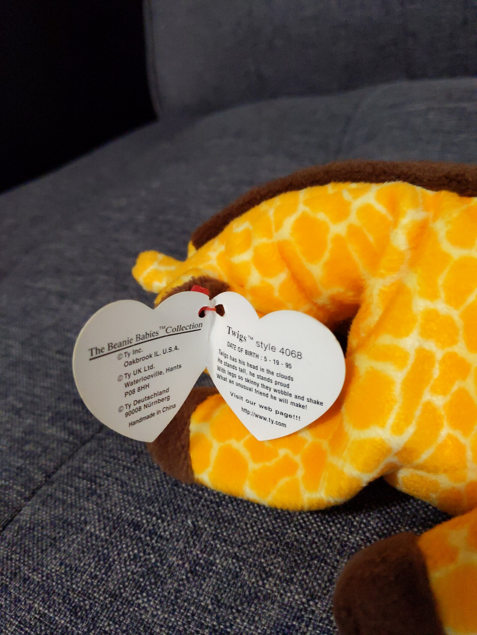 TY Beanie Baby Twigs the Giraffe with Tag errors Rare PVC Etsy
