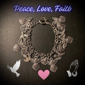 Peace, Love and Faith Charm Bracelets for Women and Girls