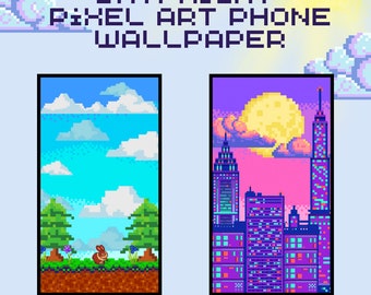 Tag und Nacht Pixel Art Handy Wallpaper BUNDLE!