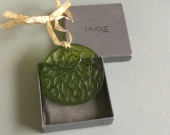 NIB RARE Lalique Fragrances 4 Swallows Birds logo christmas ornament ball