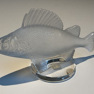 Lalique Perch Fish Car Mascot Signed Lalique France
