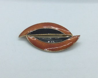 Opro of Norway Enamel Semi Circles Brooch