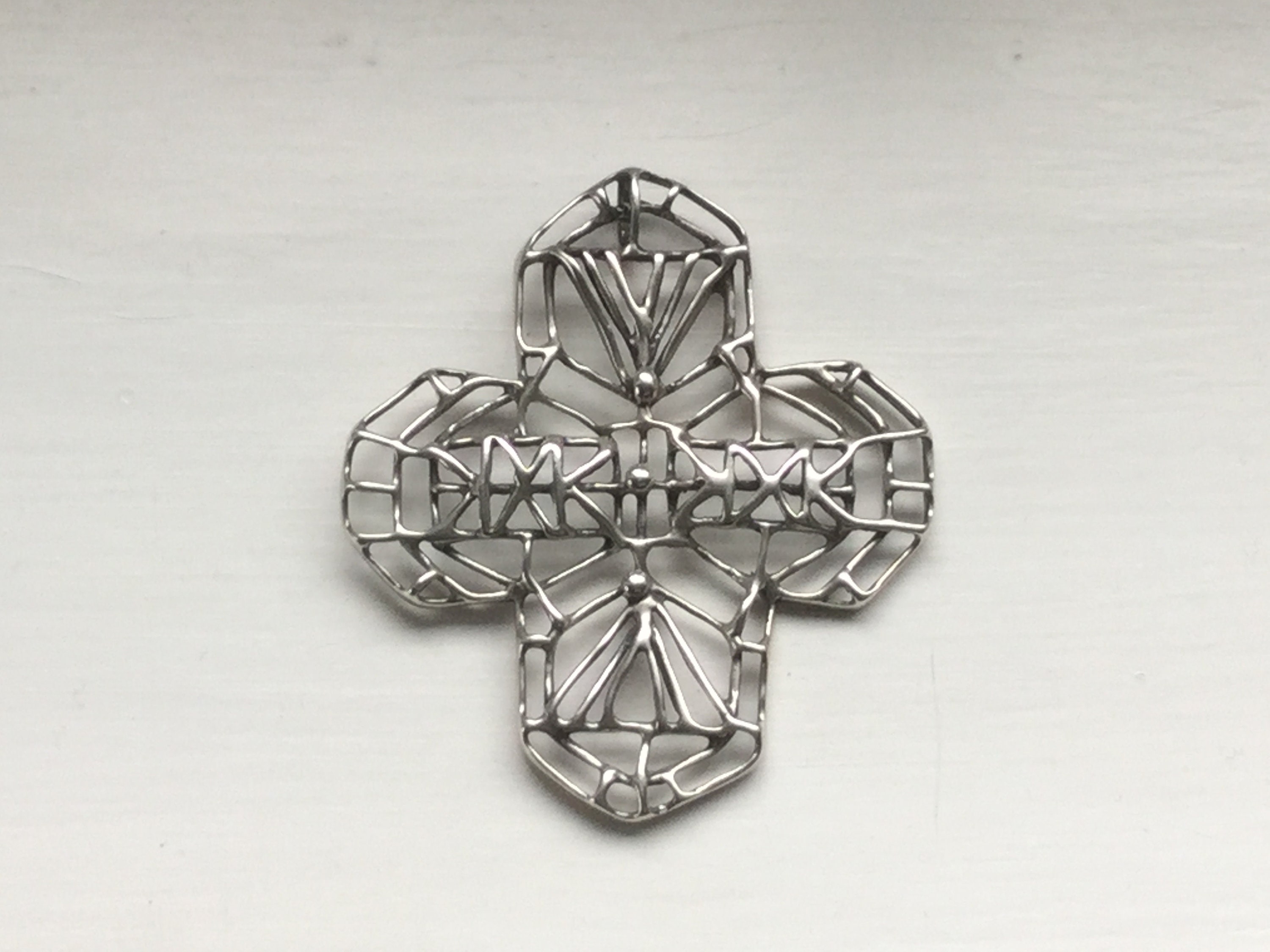 David Anderson of Norway Sterling Silver Large Square Cross Pendant