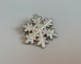 David Anderson Norway White Enamel on Silver Snowflake Brooch