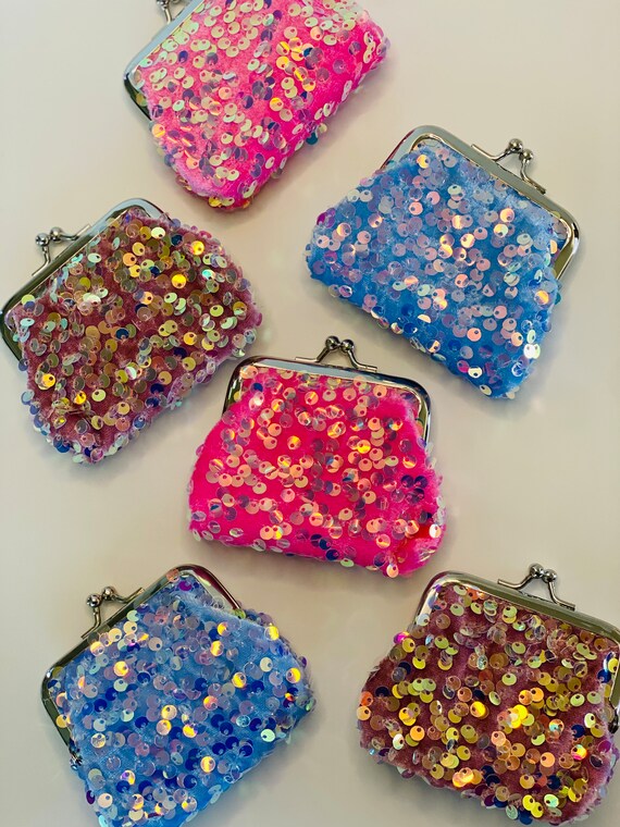 Purple, green and gold flip sequin coin purse from Beads by the Dozen, New  Orleans.