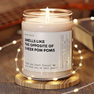 Regalo de entrenador de porristas, vela de entrenador de porristas, regalo del equipo de porristas, regalo divertido de porristas, regalo de mamá de porristas, regalo de entrenador de porristas, regalo de mamá de porristas