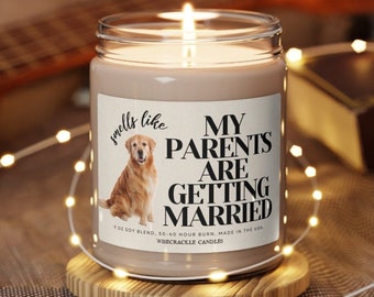 Personalized Dog Parents Getting Married Soy Nontoxic Candle | Custom Pet Photo Engagement Candle | She Said Yes Gift | Dog Mom & Dad Gift