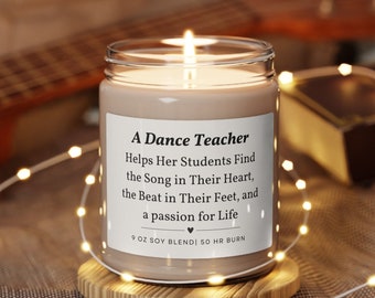 Dance Teacher Appreciation Candle - Best Dance Teacher Ever Personalized Gift - Gift For Her - Funny Gift for Teacher - Thank You Candle